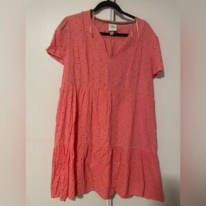 Knox Rose Pink Eyelet Mini Dress